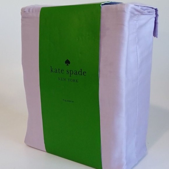 kate spade Other - NEW Kate Spade 100% Cotton Purple KING Sheet Set Bedding Fitted Sheet Pillowcase